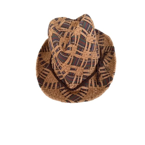 Scala Pronto Fedora Hat Multicolor Geometric Summer Casual resort vacation straw - Picture 6 of 6